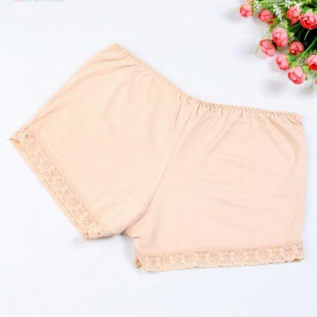 Quần mặc trong váy chân ren size l màu da