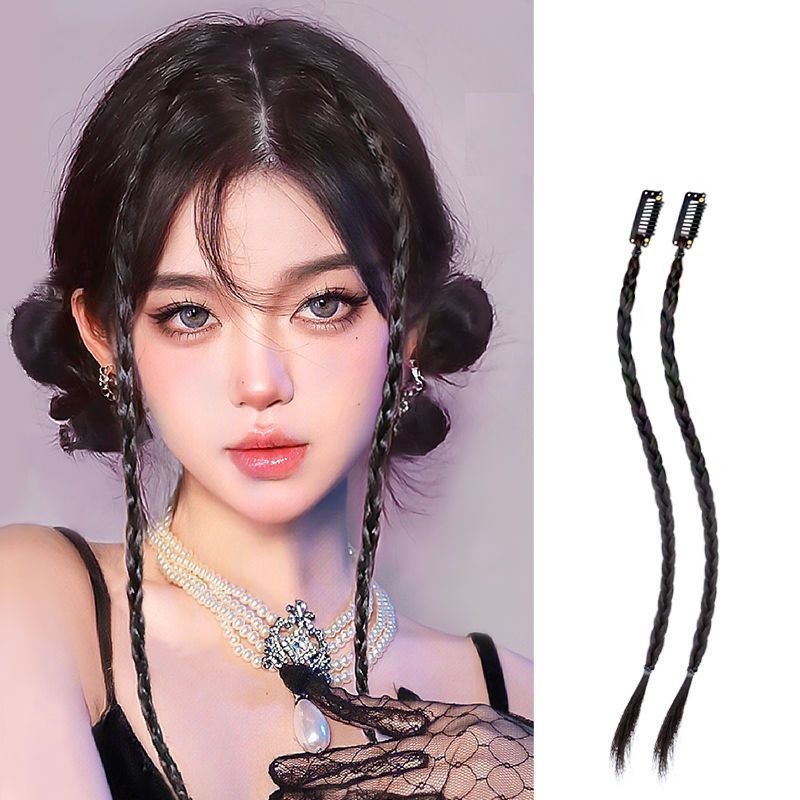 Tóc giả tết thắt bính mini J111 ❤️FREESHIP❤️ tóc tết thắt bính, tóc giả thắt bím
