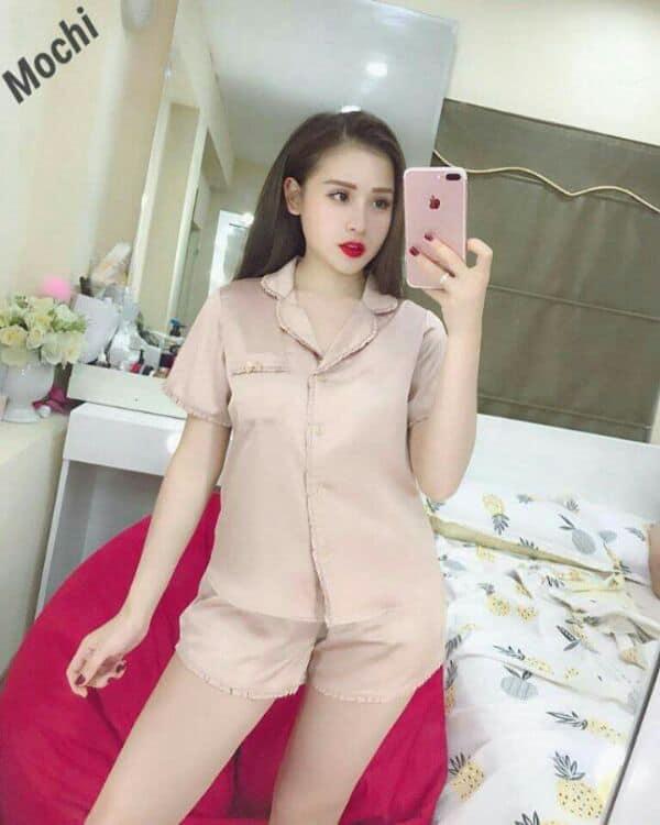 [HCM]Pijama Set Đồ Bộ Nữ Lụa Bèo Ngắn Dễ Thương