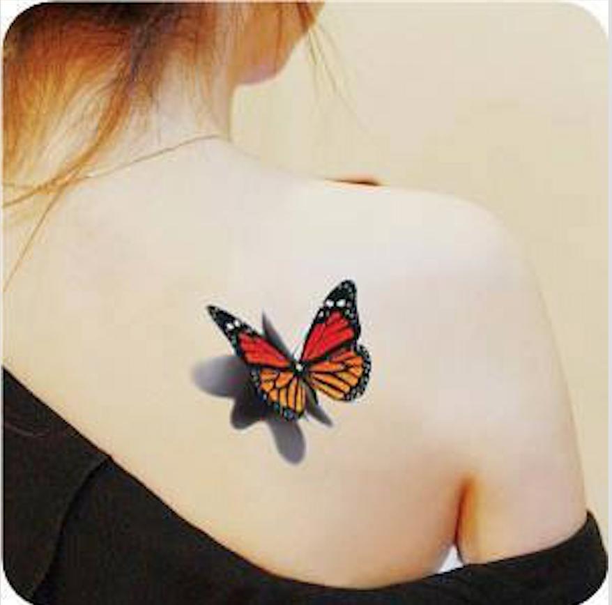 [HCM]Combo 6 tấm hình xăm dán tattoo cao cấp size 10x6cm BƯỚM 3D SIÊU THỰC (Quà tặng kèm: 1 hình xăm dán đẹp mê ly!)