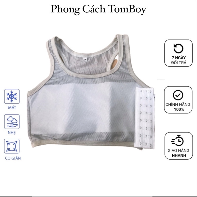 Phong Cách Tomboy [ Áo Lưới Kèm Nịt Định Hình Ngực Phẳng ]