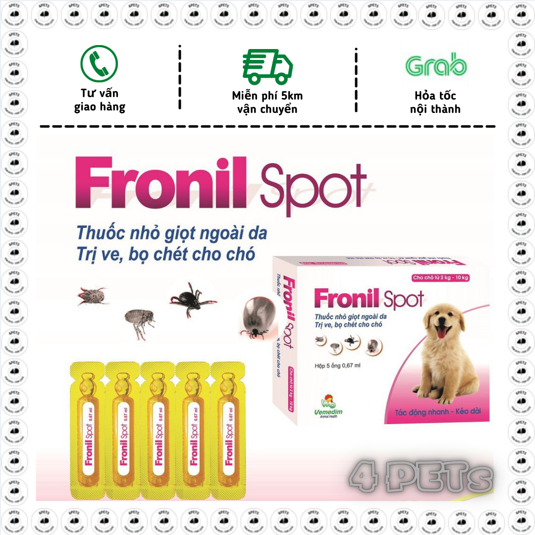 1 Ống Nhỏ Gáy Fronil Spot Diệt Ve Rận Cho Chó nhỏ từ 2kg đến 10kg