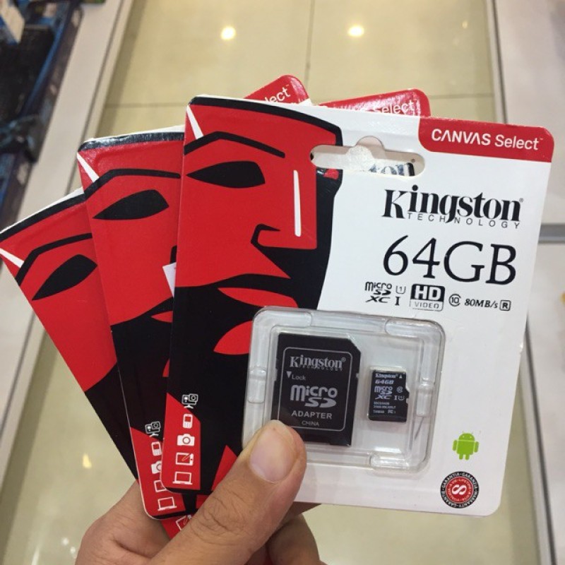 Thẻ nhớ Kingston 64GB Micro SD Class 10 - Hàng chính hãng