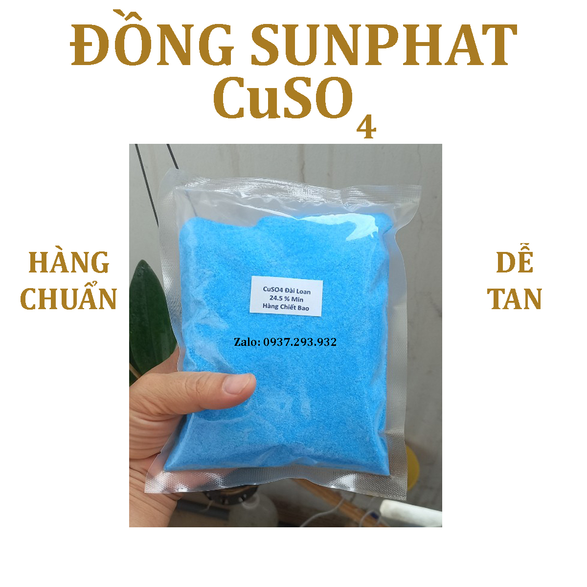 500 Gr - Đồng sunphat (CuSO4) - làm tinh thể