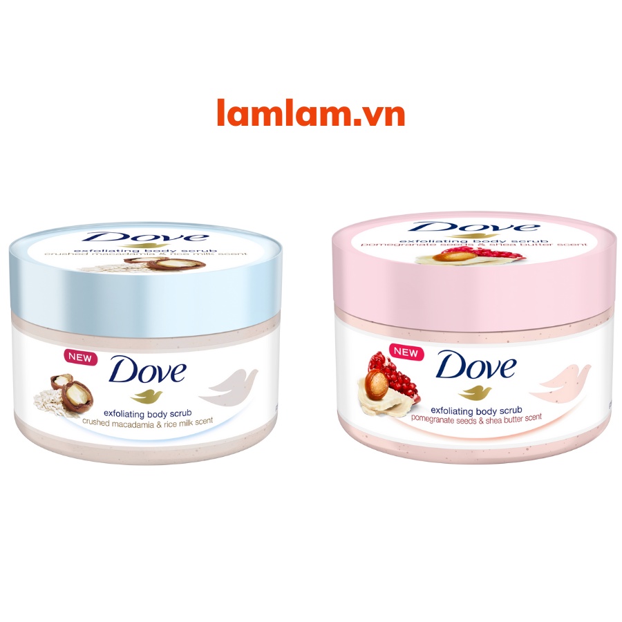 Tẩy da chết body Dove bản Đức 225ml #macca