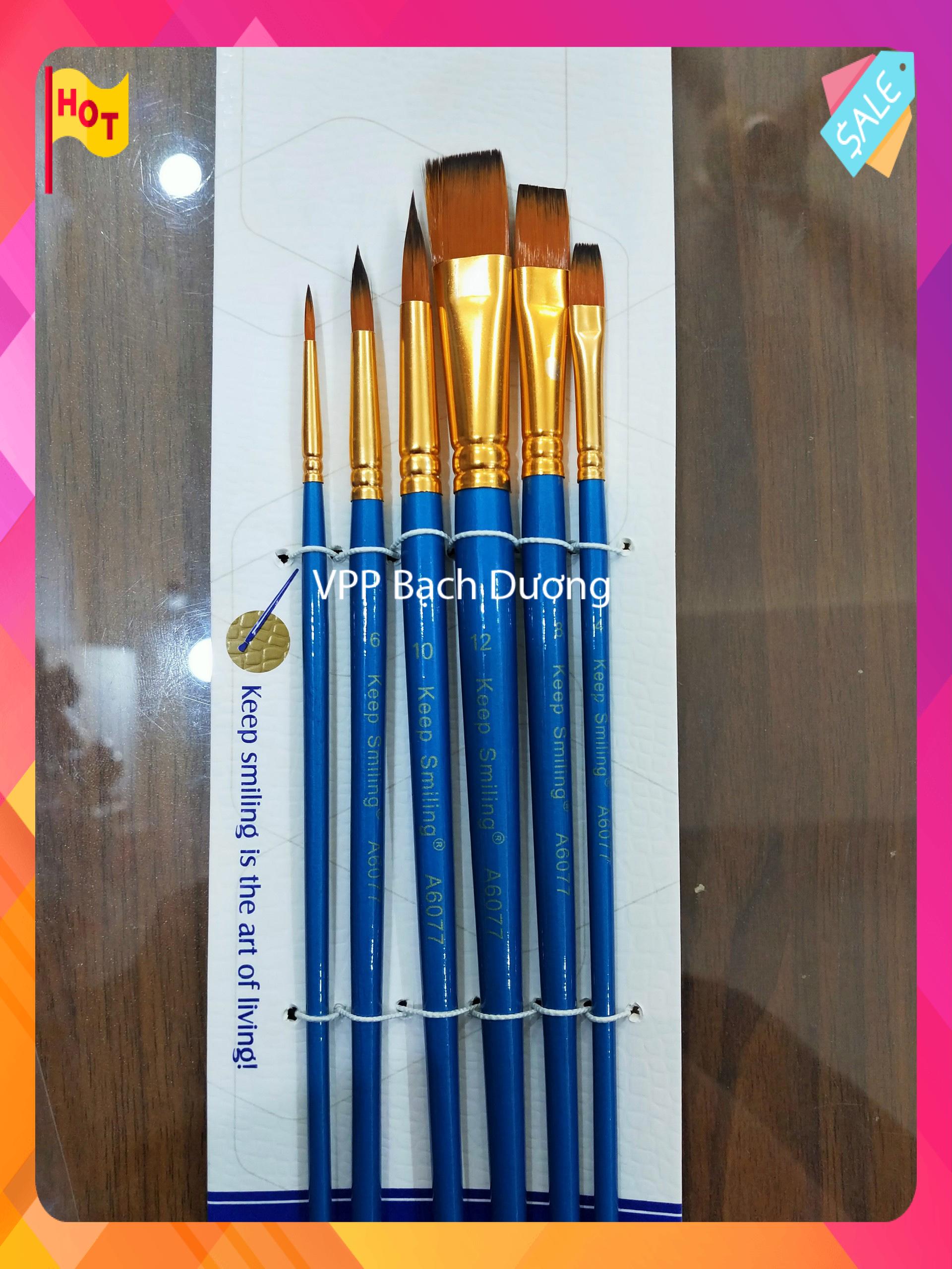 Cọ vẽ 6077 (6 cây) - vĩ