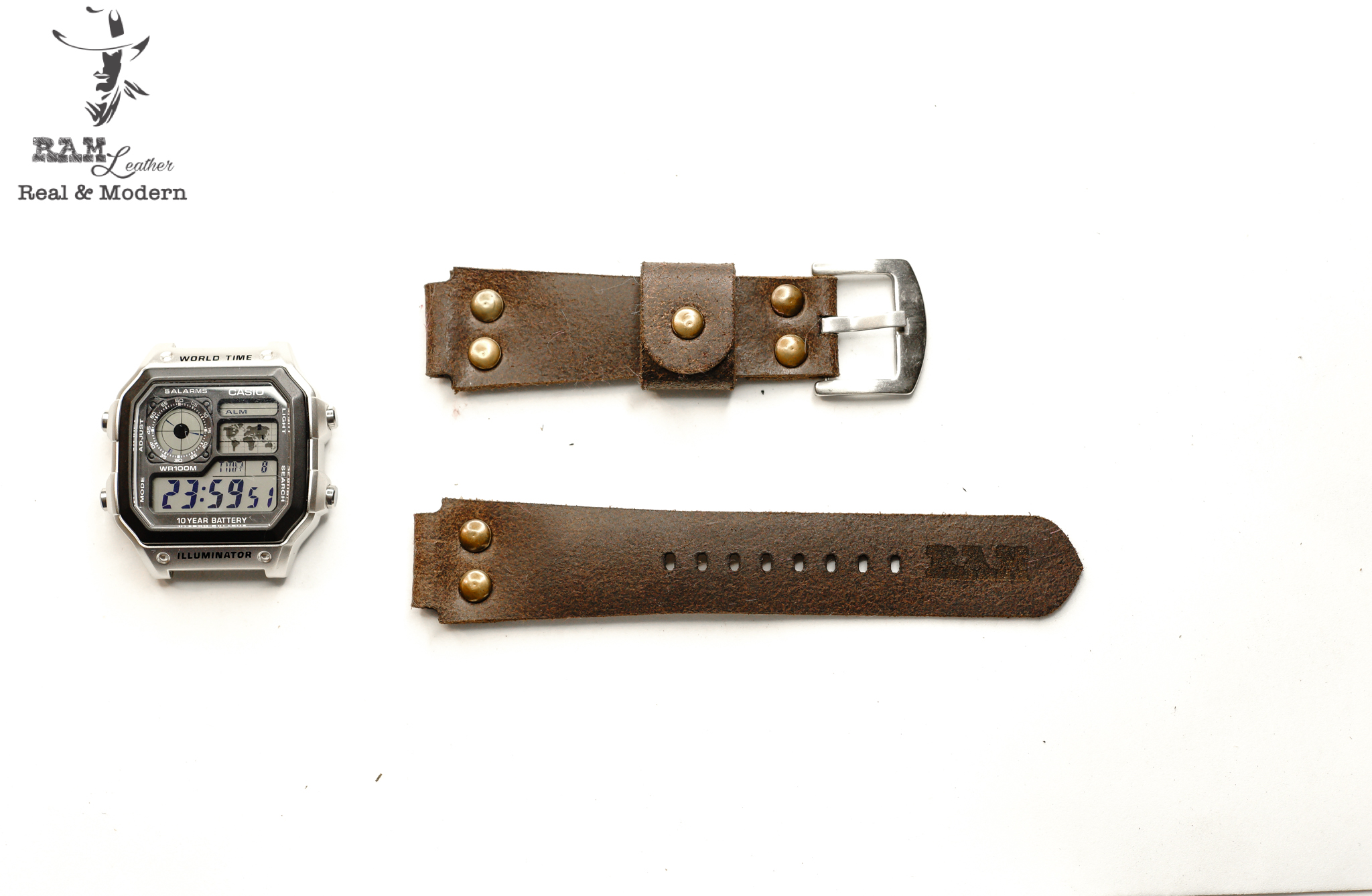 WATCH STRAPS DOUBLE COW LEATHER REAL