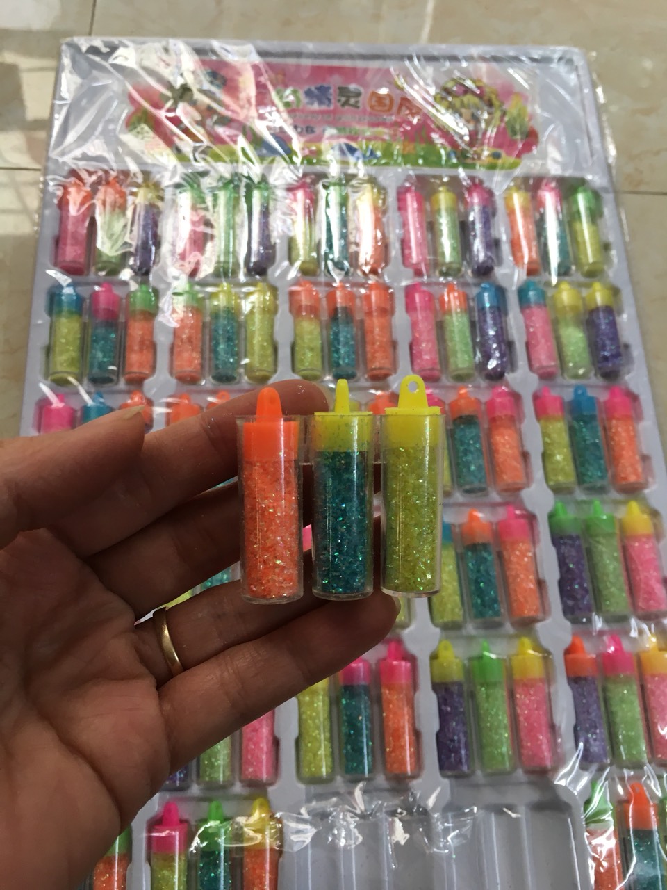 Bột nhũ kim tuyến [ GIÁ CỰC TỐT ] Combo 6 ống bột nhũ kim tuyến 7 sắc cầu vồng, đồ chơi cho bé