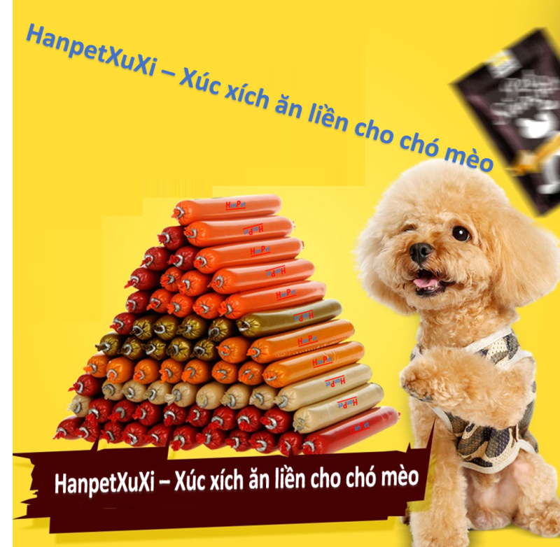 HCM - HanpetXuxi - Xúc xích chó mèo có thể ăn liền không phải chế biến / thức ăn chó / thức ăn mèo / bánh thưởng chó mèo / xúc xích thú cưng / xúc xích cho chó mèo / xúc xích mèo / đồ ăn vặt chó