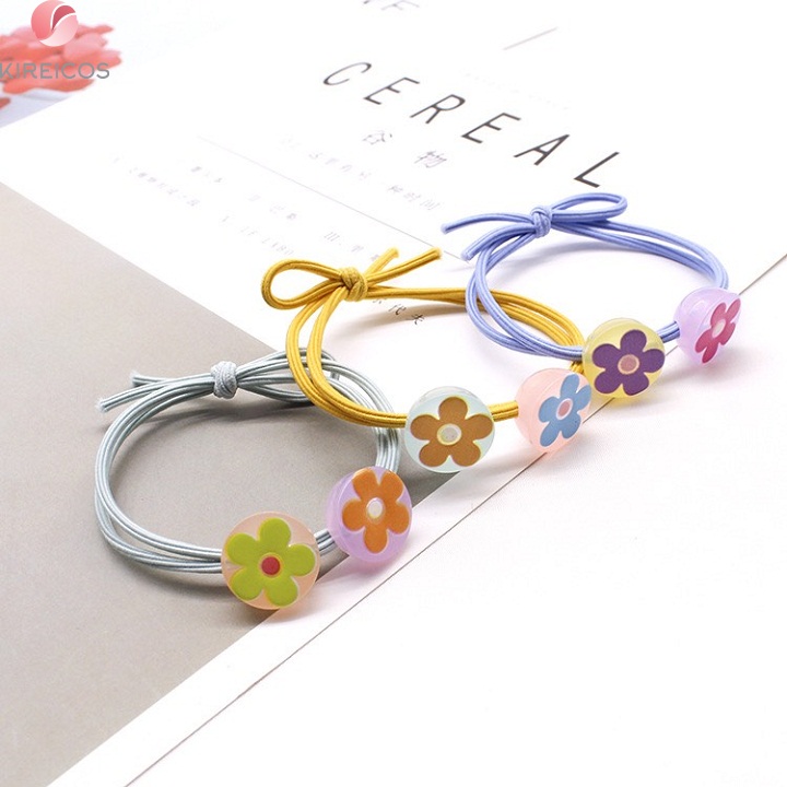 [HCM]Set 5 Dây Cột Tóc 2 Hoa 5 Cánh Nhiều Màu