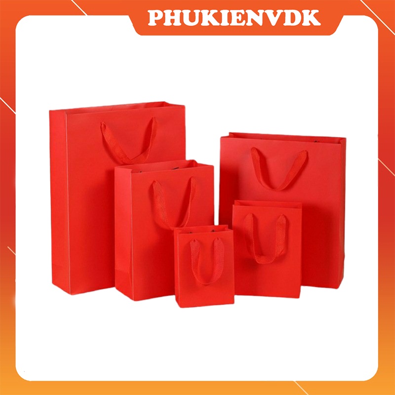 Túi đựng quà túi giấy cứng màu đỏ cao cấp có nhiều size