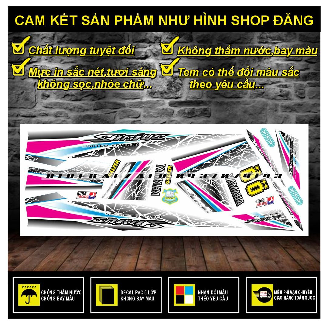TEM RỜI SIRIUS CHẾ MẪU SẤM SÉT HỒNG TRẮNG