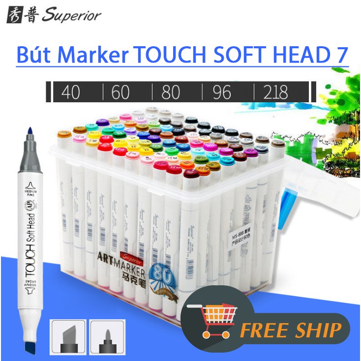 Pen marker touch soft head 7 set 60 color-80 color