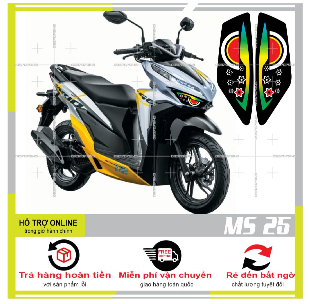 TEM DÁN ĐÈN SƯƠNG MÙ XE VARIO 2020 (DECAL TRONG SUỐT) MS 25