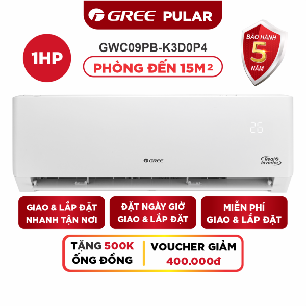 Bảng giá Máy Lạnh GREE PULAR 1.0 HP Inverter - Phù Hợp Phòng 15m2