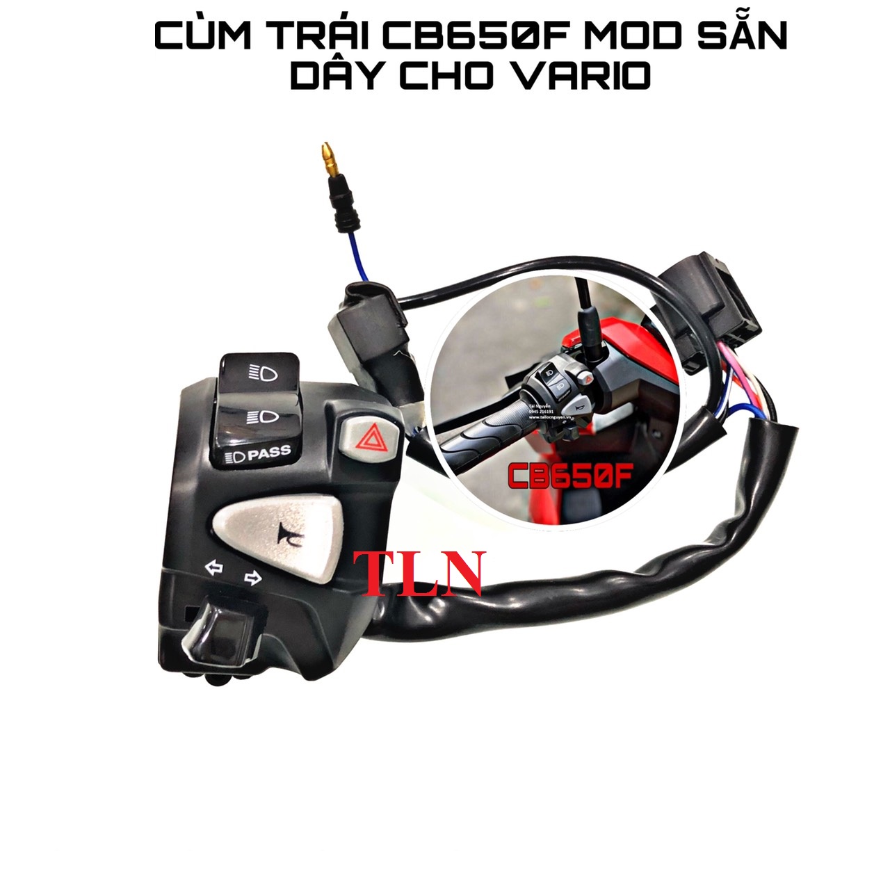 [HCM]CÙM CÔNG TẮC TRÁI CB650F ZIN - MOD DÂY CHO VARIO