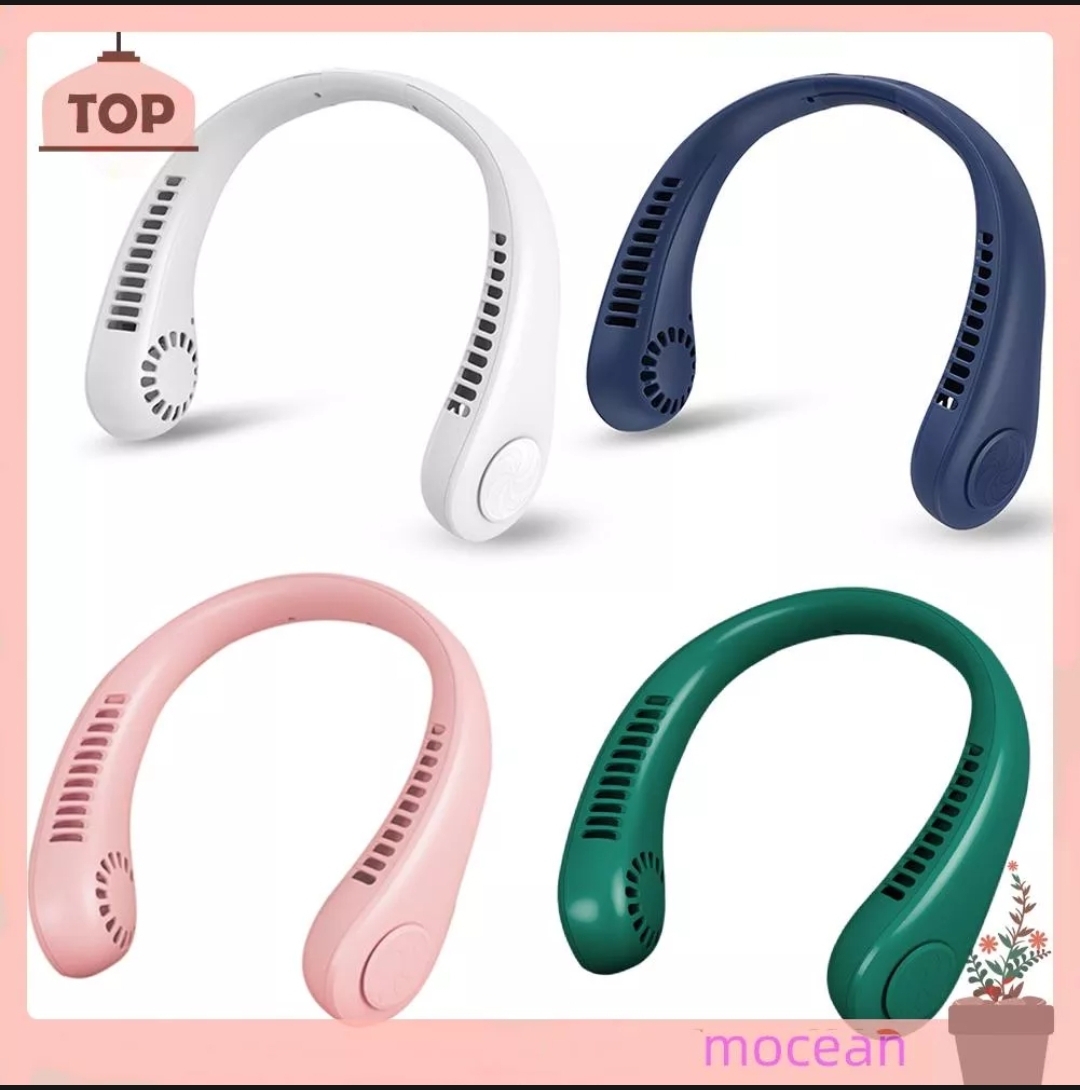 Quạt mini đeo cổ không cánh , quạt không cánh tích điện sạc usb nhiều tốc độ gió cao cấp
