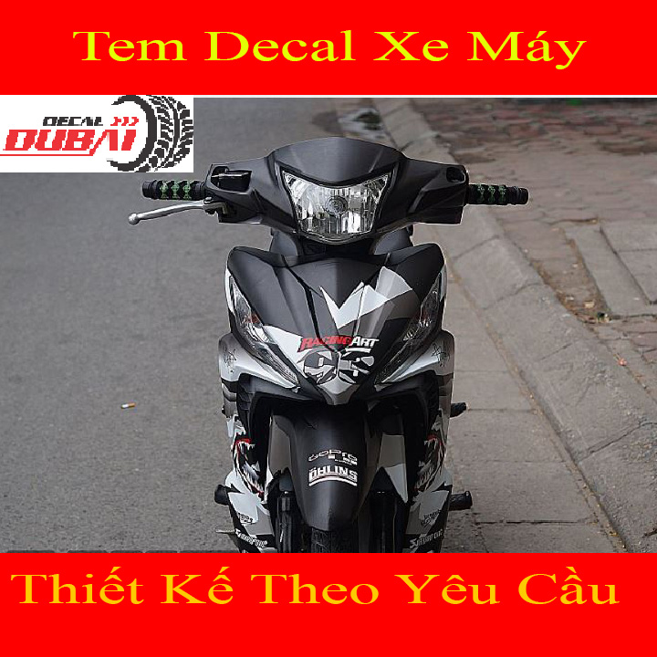 Tem Xe Wave RSX Cá Mập Đen Trắng