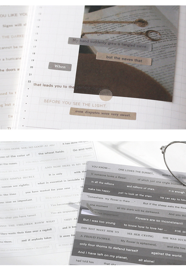 [HCM]Set 3 tờ sticker dạng câu quote trang trí đa dụng (Hàng có sẵn)
