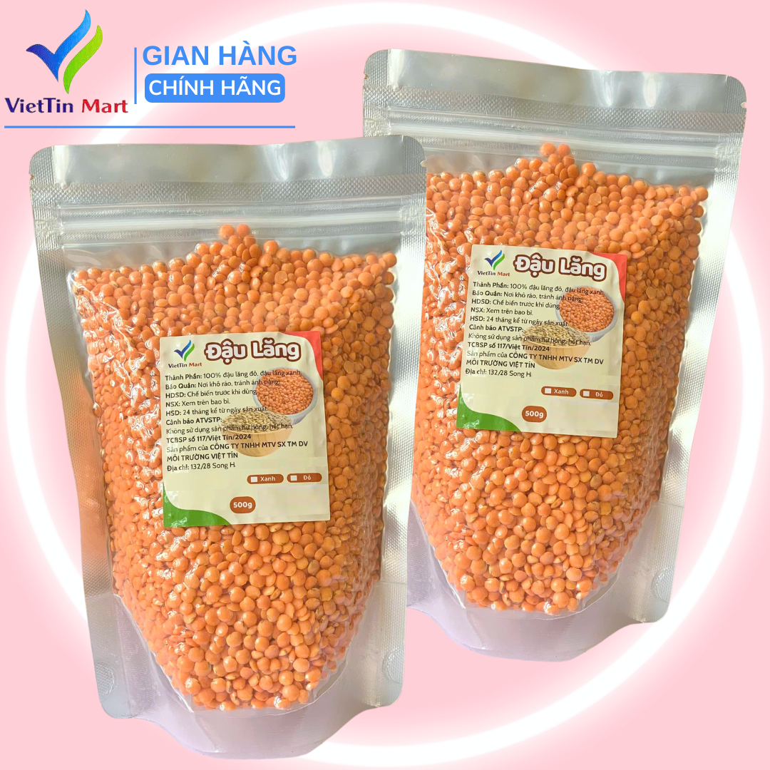 1kg_ Đậu lăng đỏ( hạt chưa chế biến) -Viettin Mart,