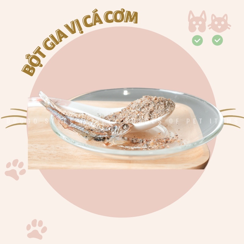 Bột Cá Cơm Nguyên Chất Ruốc Cá Cơm Cho Chó Mèo Kén Ăn DOGGOSTYLE Homemade Cung Cấp Protein Omega 3,6,9 Mượt Lông