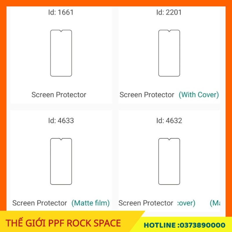 Dán màn hình PPF Samsung Galaxy A70 ( Có Mặt trước, Mặt Sau, Full bộ theo lựa chọn) Rock Space