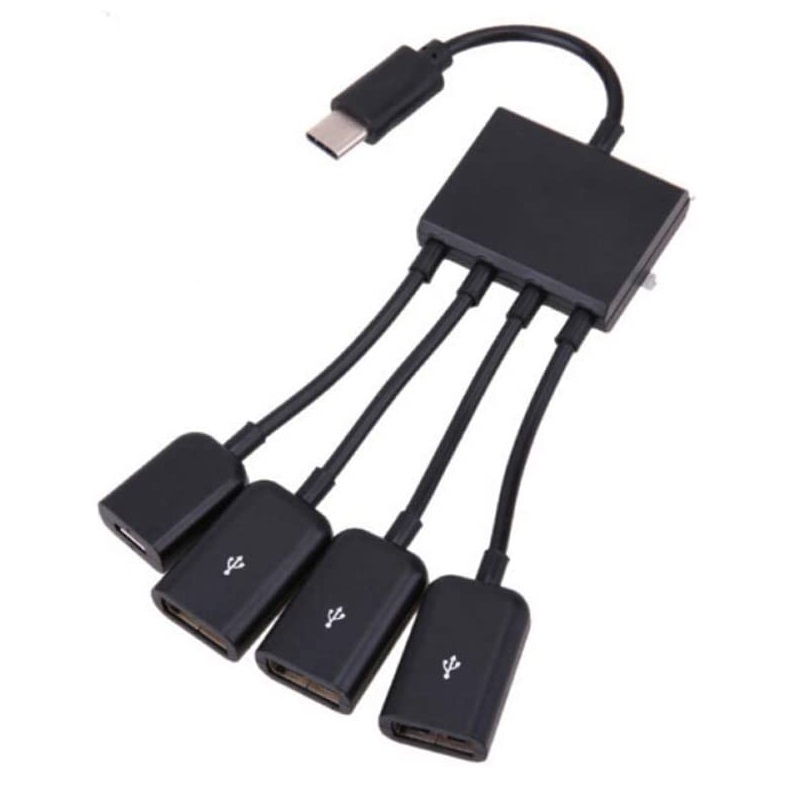 Hub OTG cổng Type C cho điện thoại thông minh - Cable OTG HUB Type C 3 đầu USB - Cáp OTG Type-C ra 3 cổng USB Hub OTG Type-C