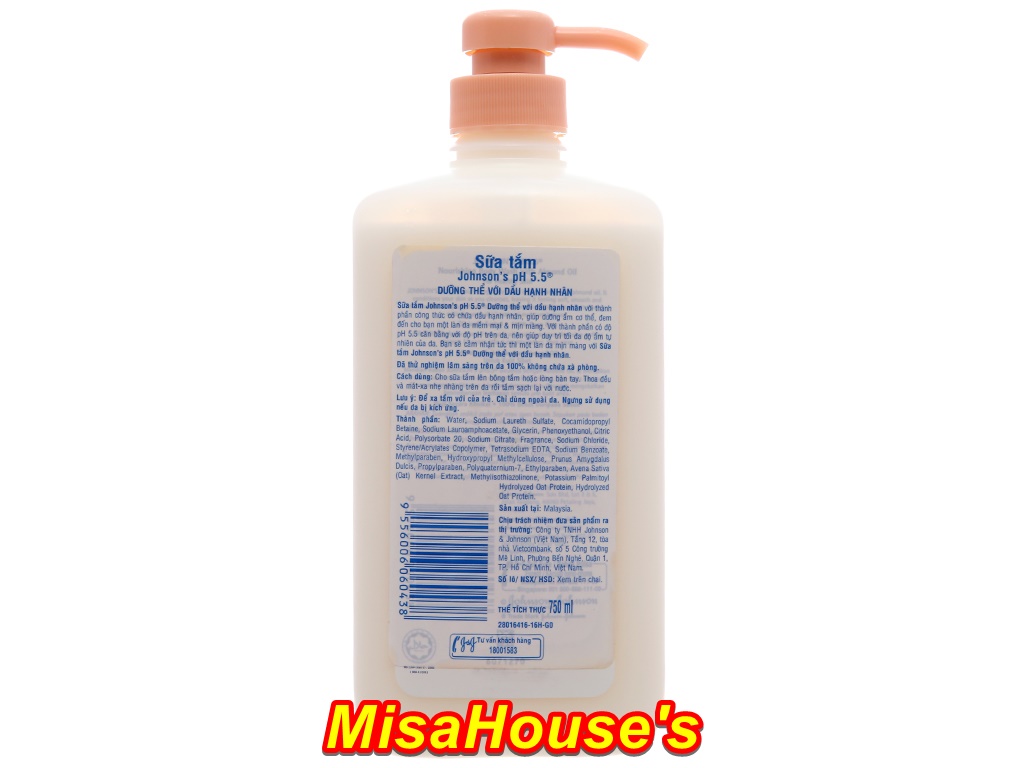 Sữa Tắm pH 5.5 Hạnh Nhân Johnson’s (750ml)