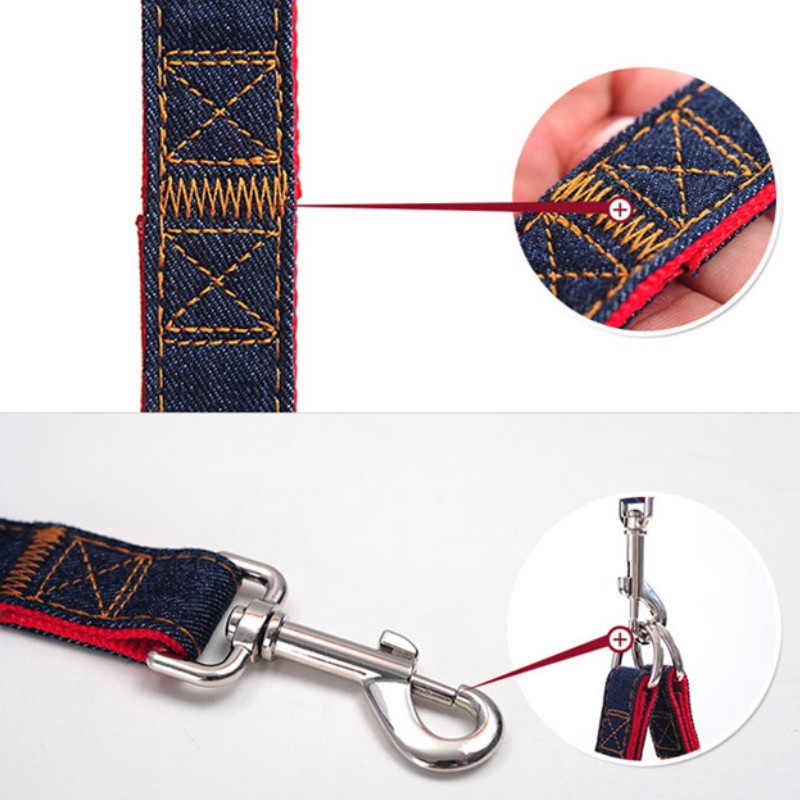 Dây Dắt Thú Cưng Đi Dạo Bằng Vải Denim #A054