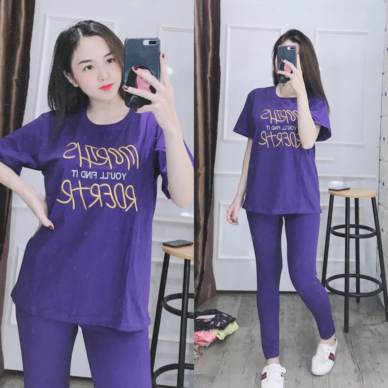 [HCM]ĐỒ BỘ THUN CO GIẢN MẶC NHÀ- SIZE 40-65KG
