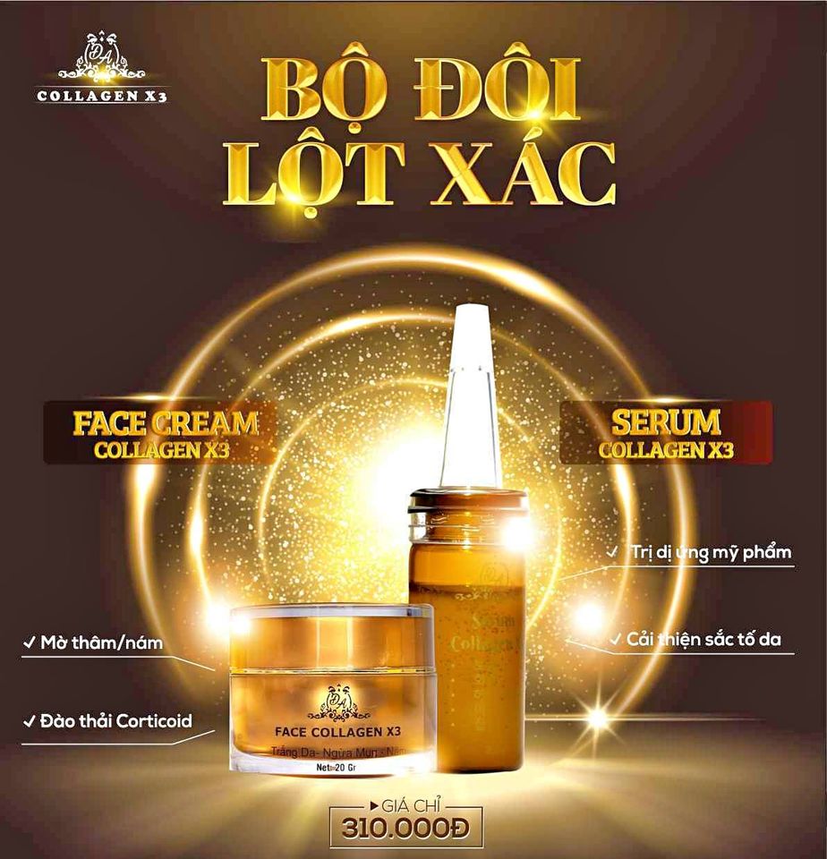 Serum collagen x3, serum dưỡng trắng da