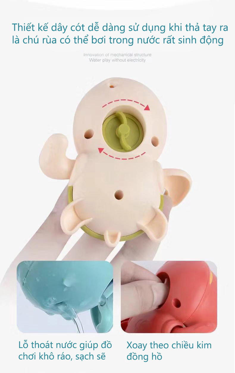 Đồ chơi thả bồn tắm Rùa con mini chạy cót