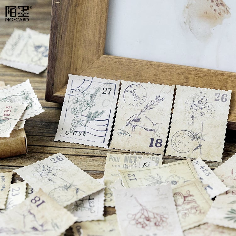 Sticker tem vintage trang trí sổ tay, planner, scrapbook, .. [ 126 ]