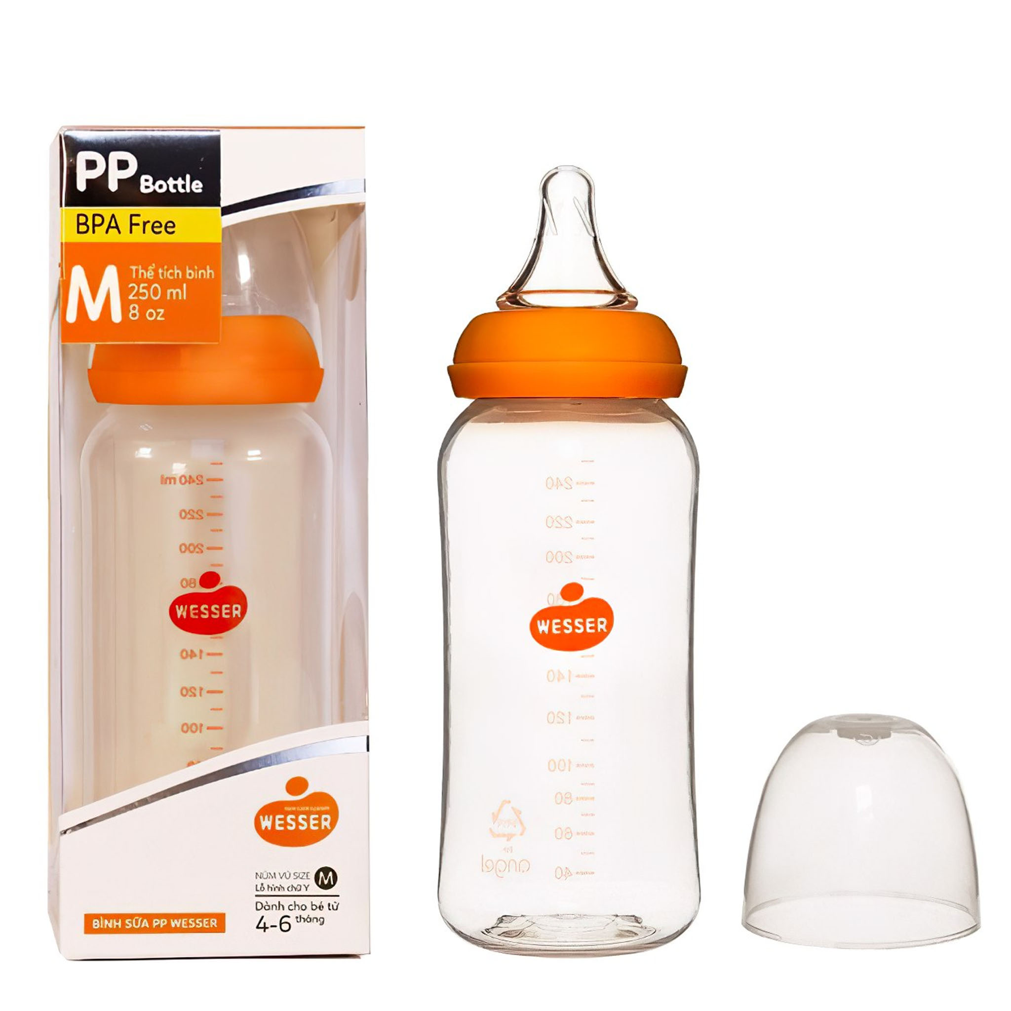 Bình Sữa PP Wesser Cổ Nhỏ 60/140/250ml