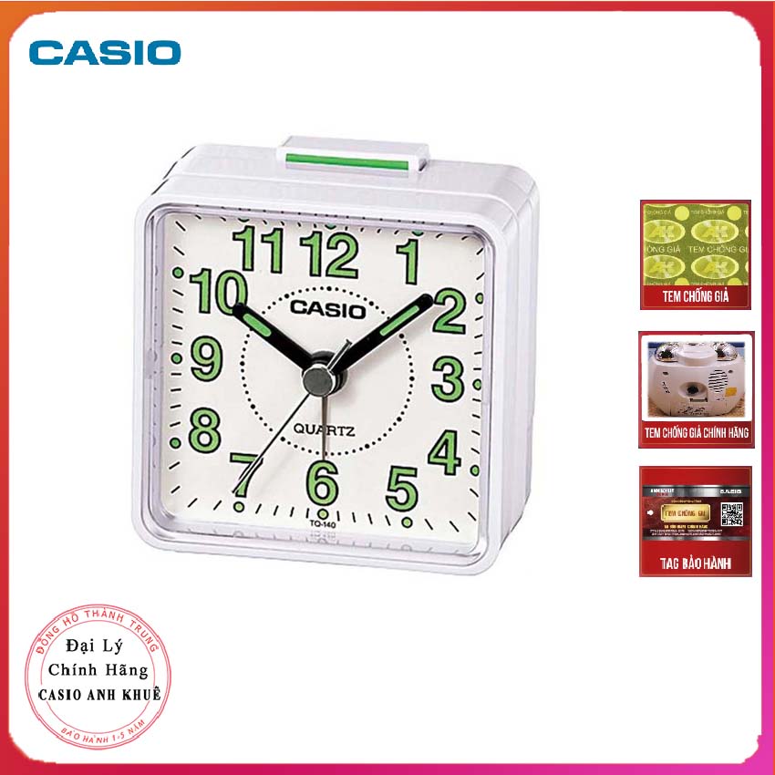 Đồng hồ để bàn - du lịch Casio TQ-140-7DF  có báo thức ( Kích thước 5.7 x 5.7 cm)