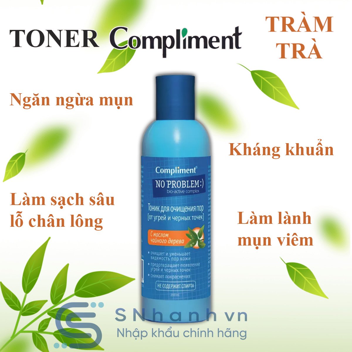 Toner Compliment No Problem giảm viêm, mụn 200ml