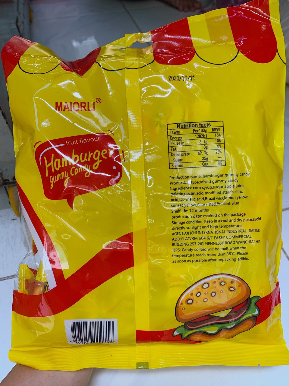 [HCM]Kẹo dẽo hambuger thái lan