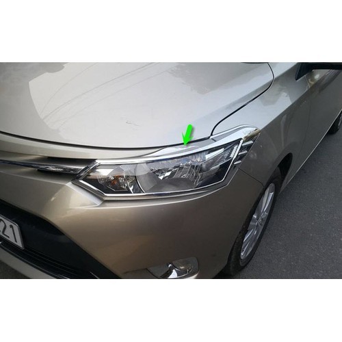 Ốp đèn Pha xe Vios 2014-2017-2018 mạ CROM, Op den chống xước