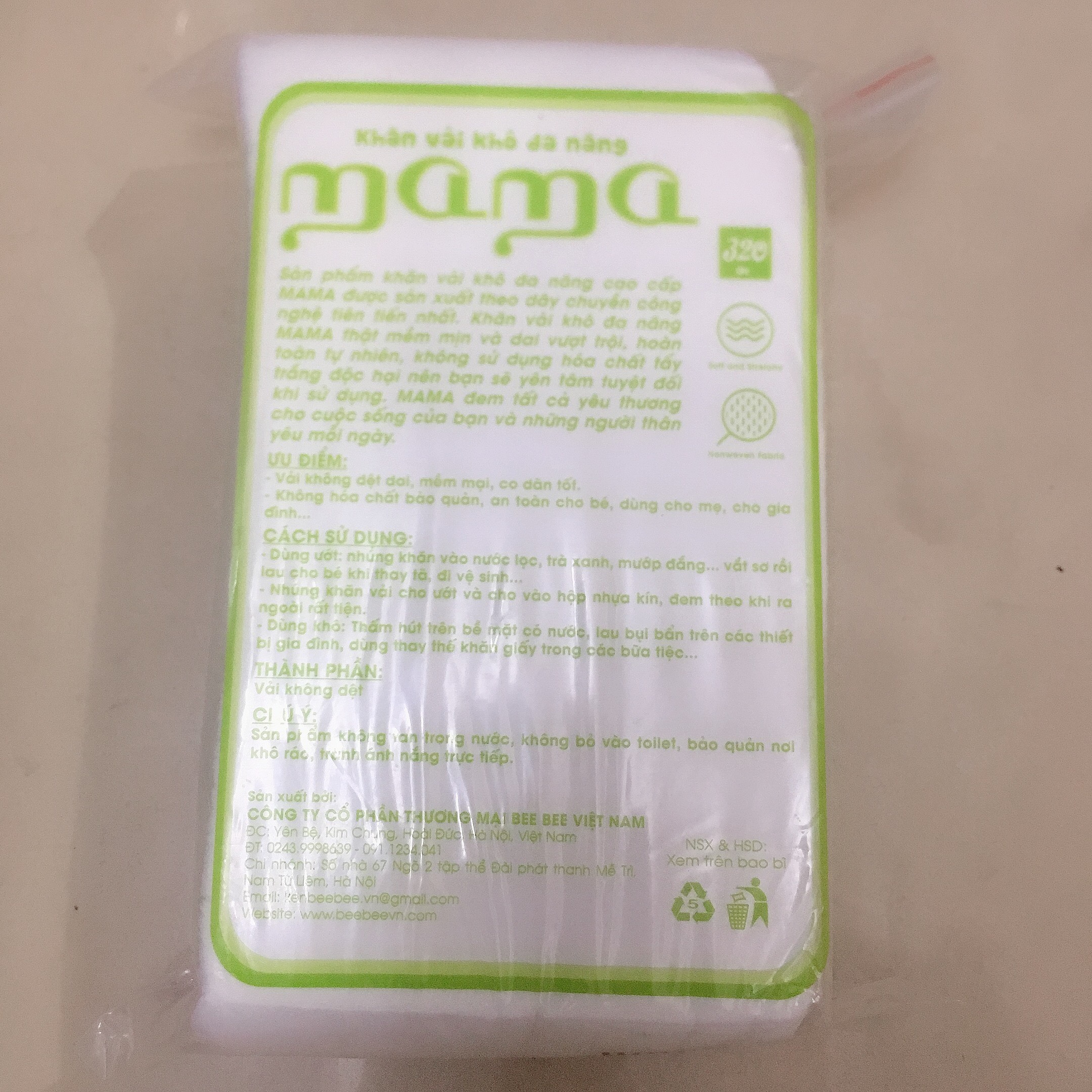 Khăn vải khô đa năng Mama (240 tờ -300gr - 320gr -600gr)