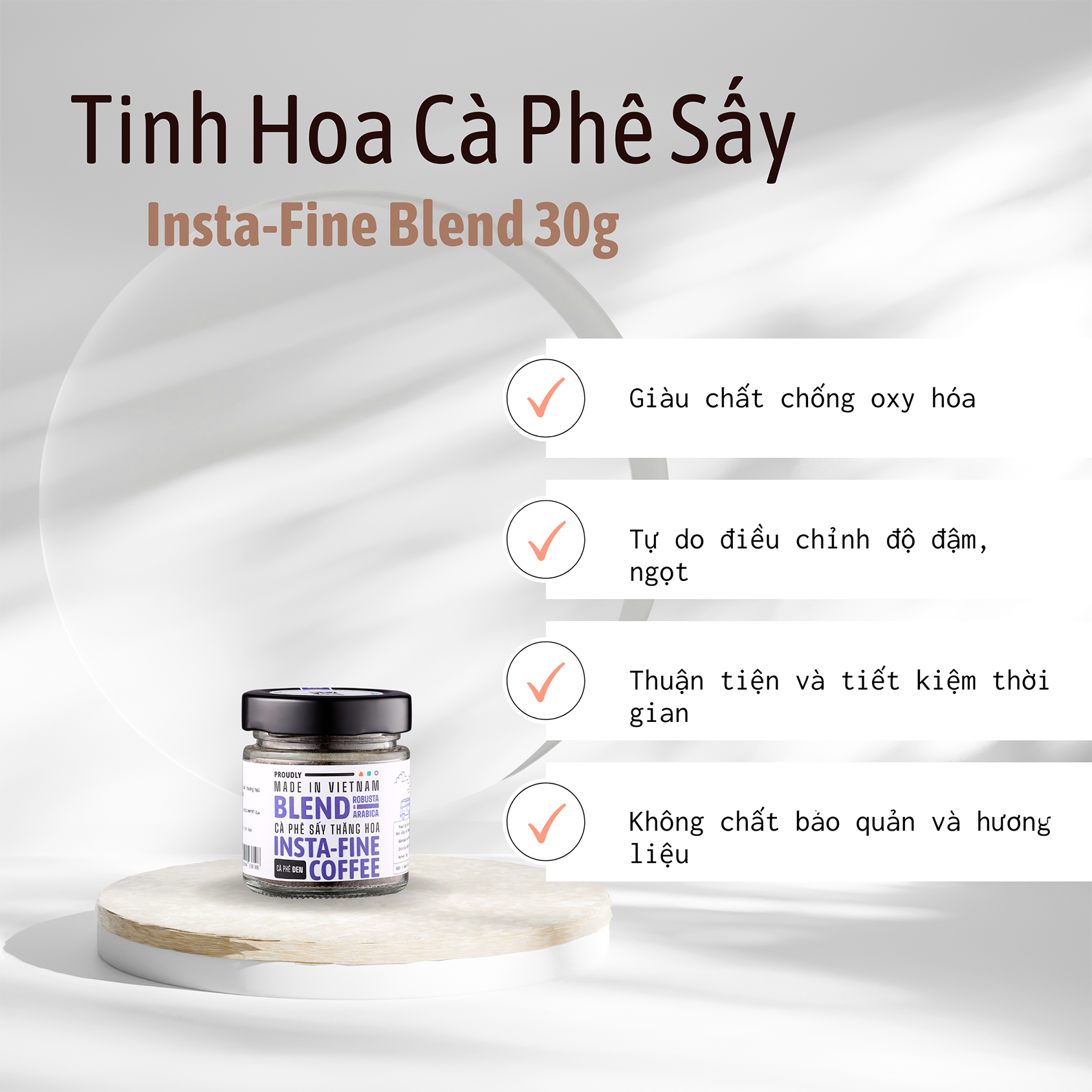 Hũ Cà phê Pha Lạnh Insta-Fine Blend Robusta & Arabica