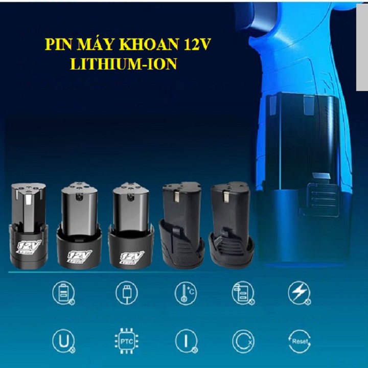 Pin Máy Khoan Cầm Tay 12V  lithium ion