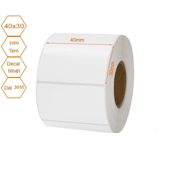 ▽∏☁ Tem trà sữa 40x30mm ( tem cuộn nhiệt)