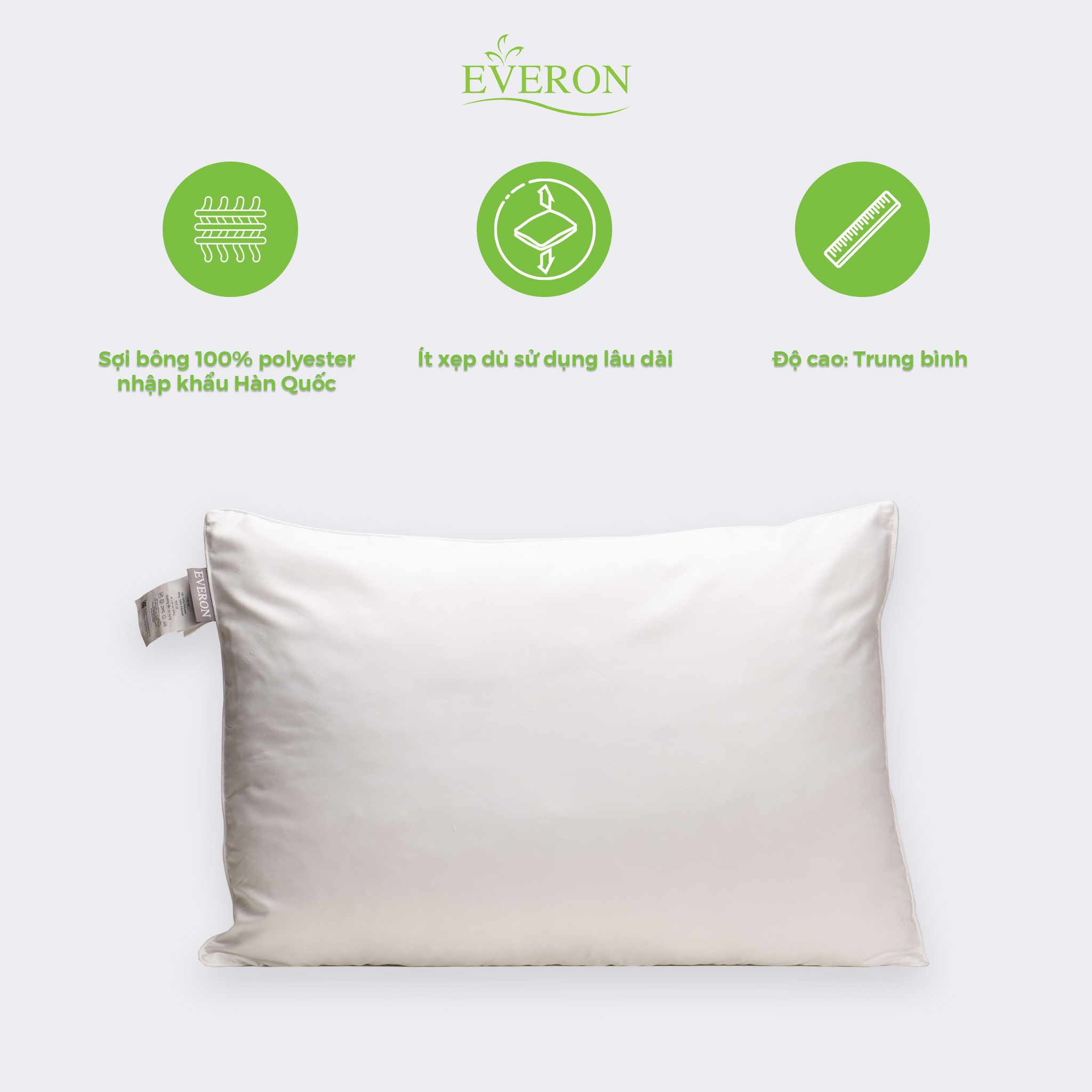 Ruột gối nằm Original low Everon nhiều kích thước Độ cao 14cm, Độ mềm trung bình (OL)