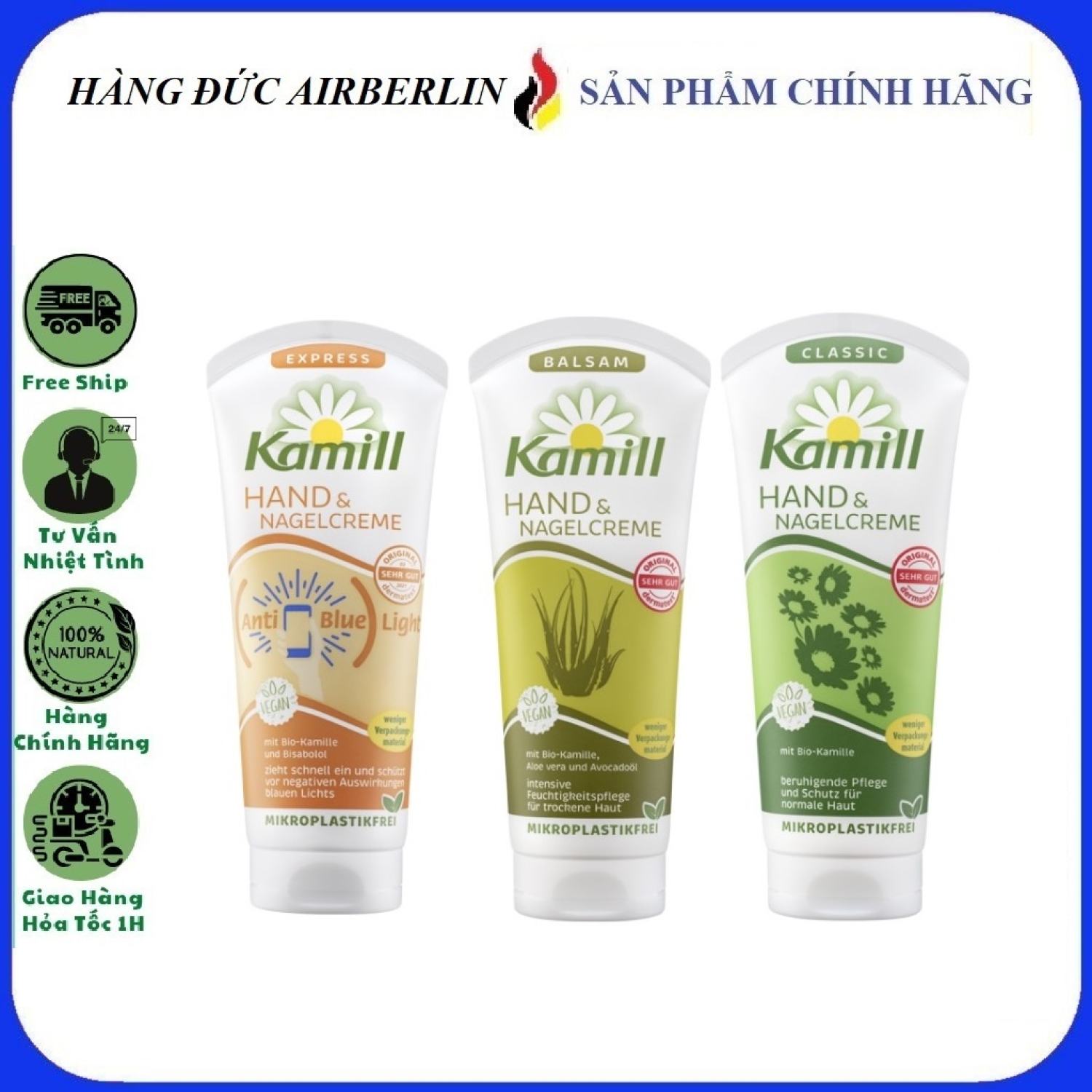 [Hàng Đức chính hãng.HN] Kem dưỡng da tay và móng tay Kamill 100ml & 150ml {hangducairberlin}