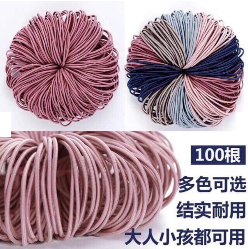 Set 100 dây chun buộc tóc đủ màu