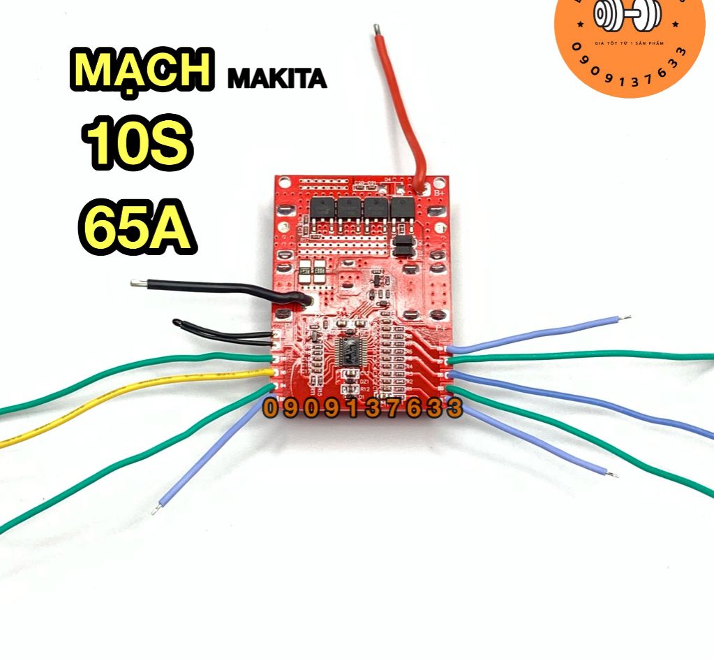 Mạch Makita (đỏ) 36V 10S 65A chạy máy ba chân