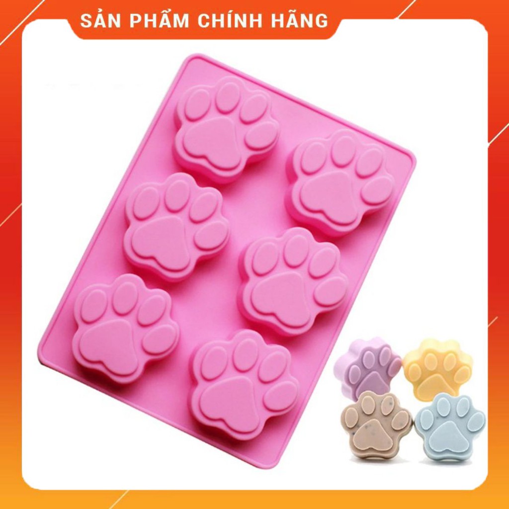 Khuôn Silicon Đổ Socola/Thạch/Đá/Kẹochipchip/Pudding Hình 6 Chân Động Vật