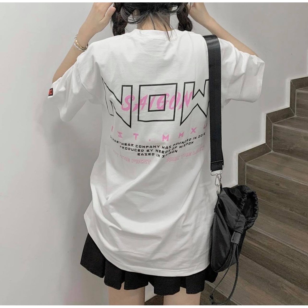 [ Full tag cổ tag tay ] Áo thun unisex tay lỡ NOW SAIGON I&O TEE vải dày mịn cực đẹp mẫu hot 2021 AL123 || Hany Shop