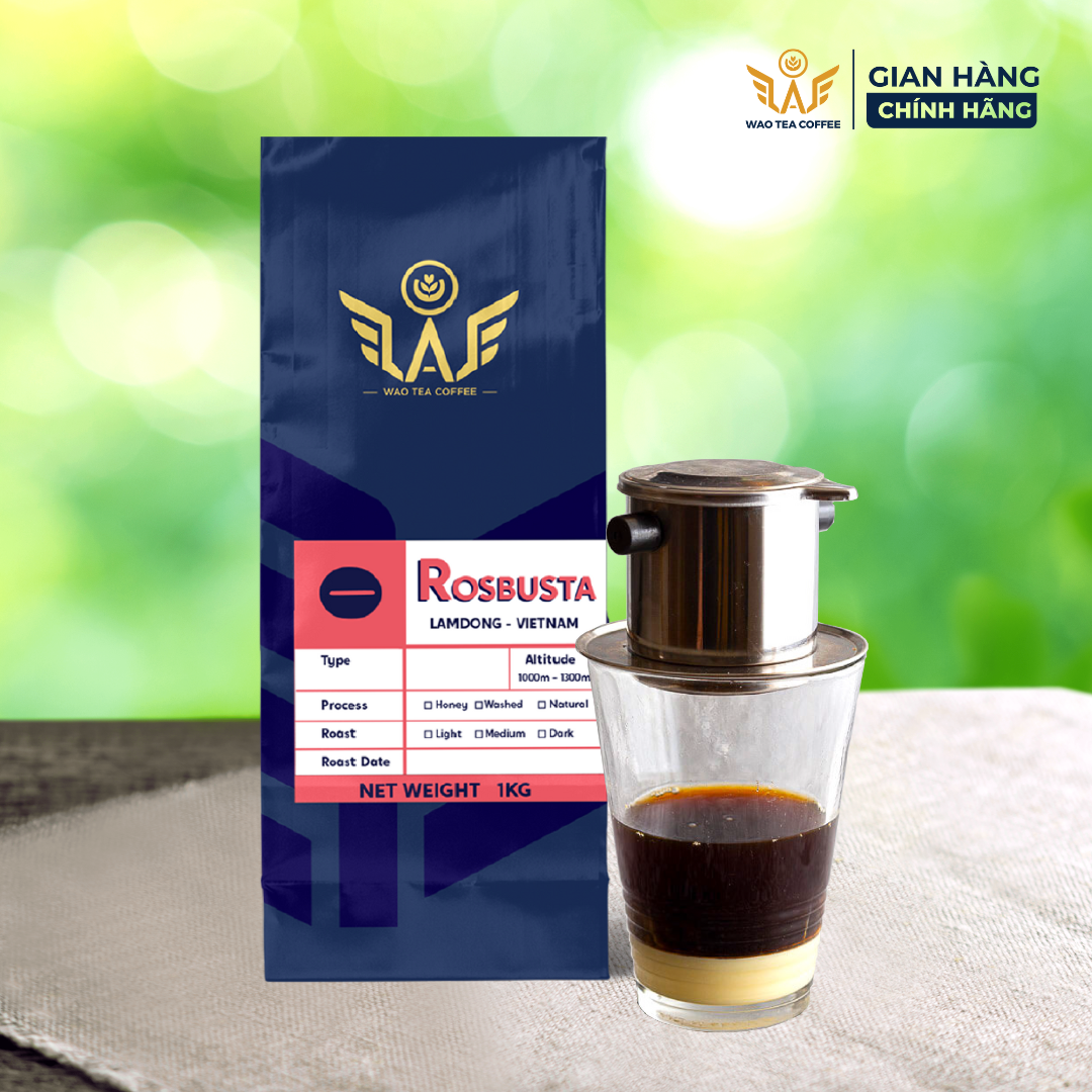 Cà Phê Hạt ROBUSTA WAO (1kg) pha cà phê phin ngon