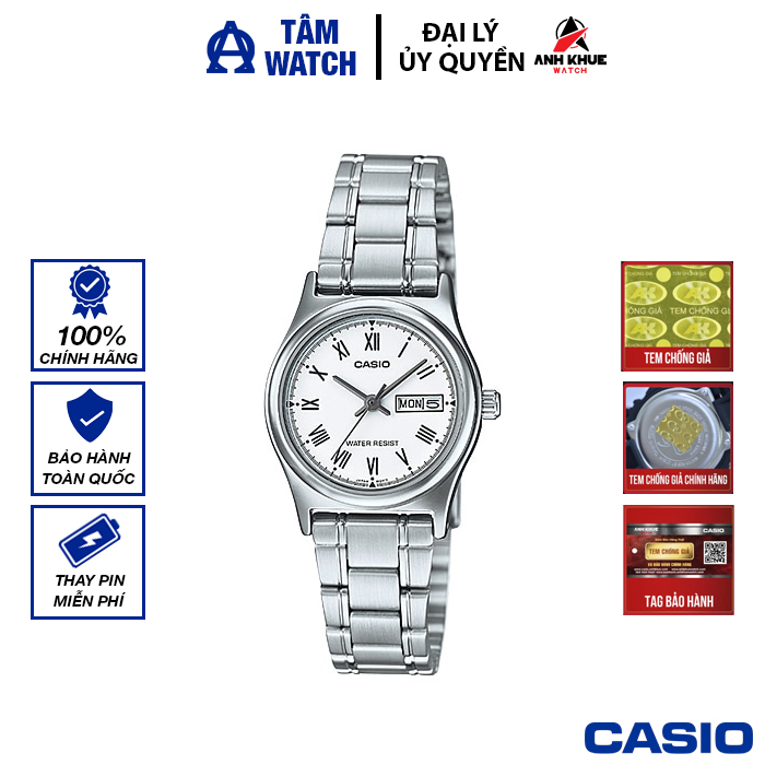 Đồng hồ nữ dây kim loại casio standard chính hãng anh khuê ltp-v006d-7budf